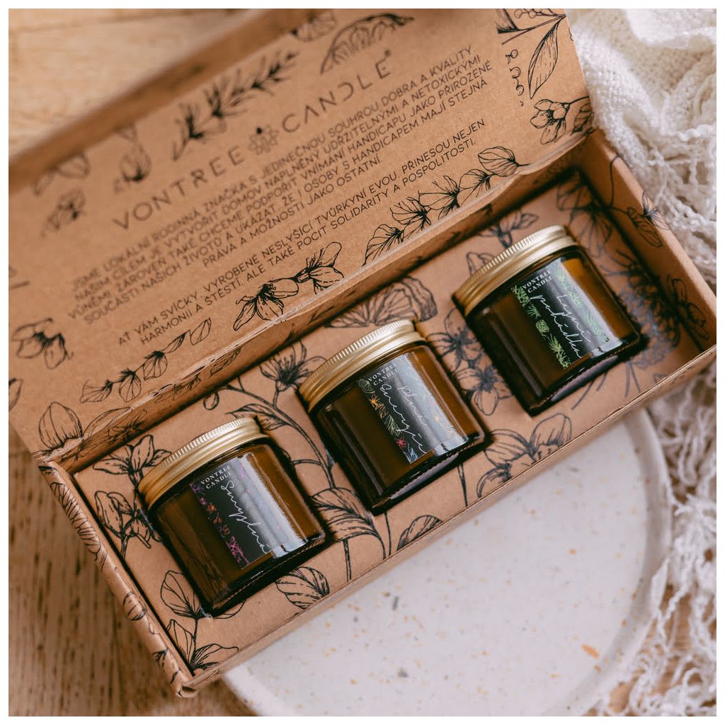 Dárková sada přírodních sójových svíček | 3 x 60 ml