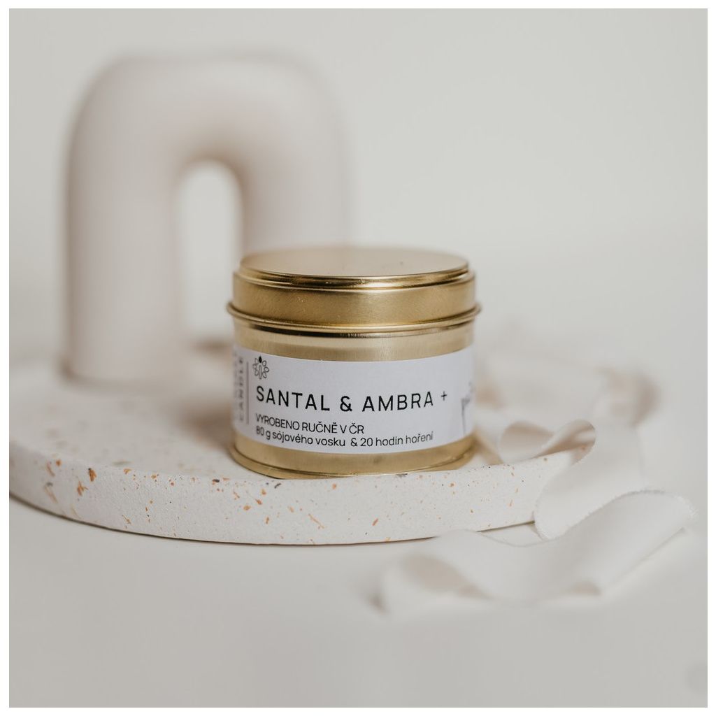 Santal & Ambra | Sójová svíčka v plechovce