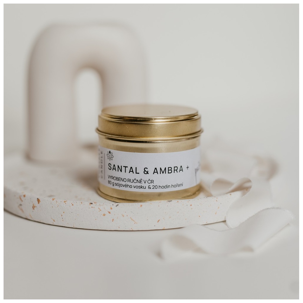 Santal & Ambra | Sójová svíčka v plechovce