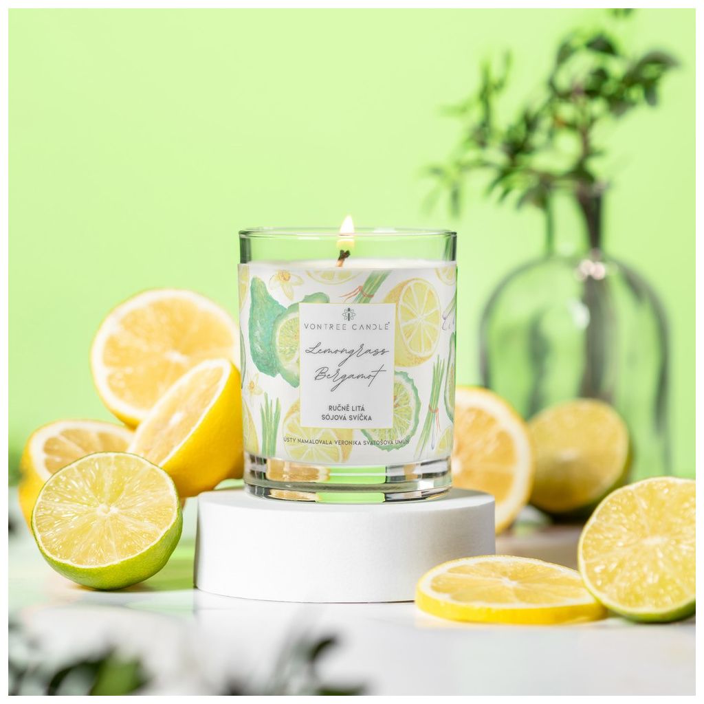 Citronová tráva & Bergamot | Vonná sójová svíčka